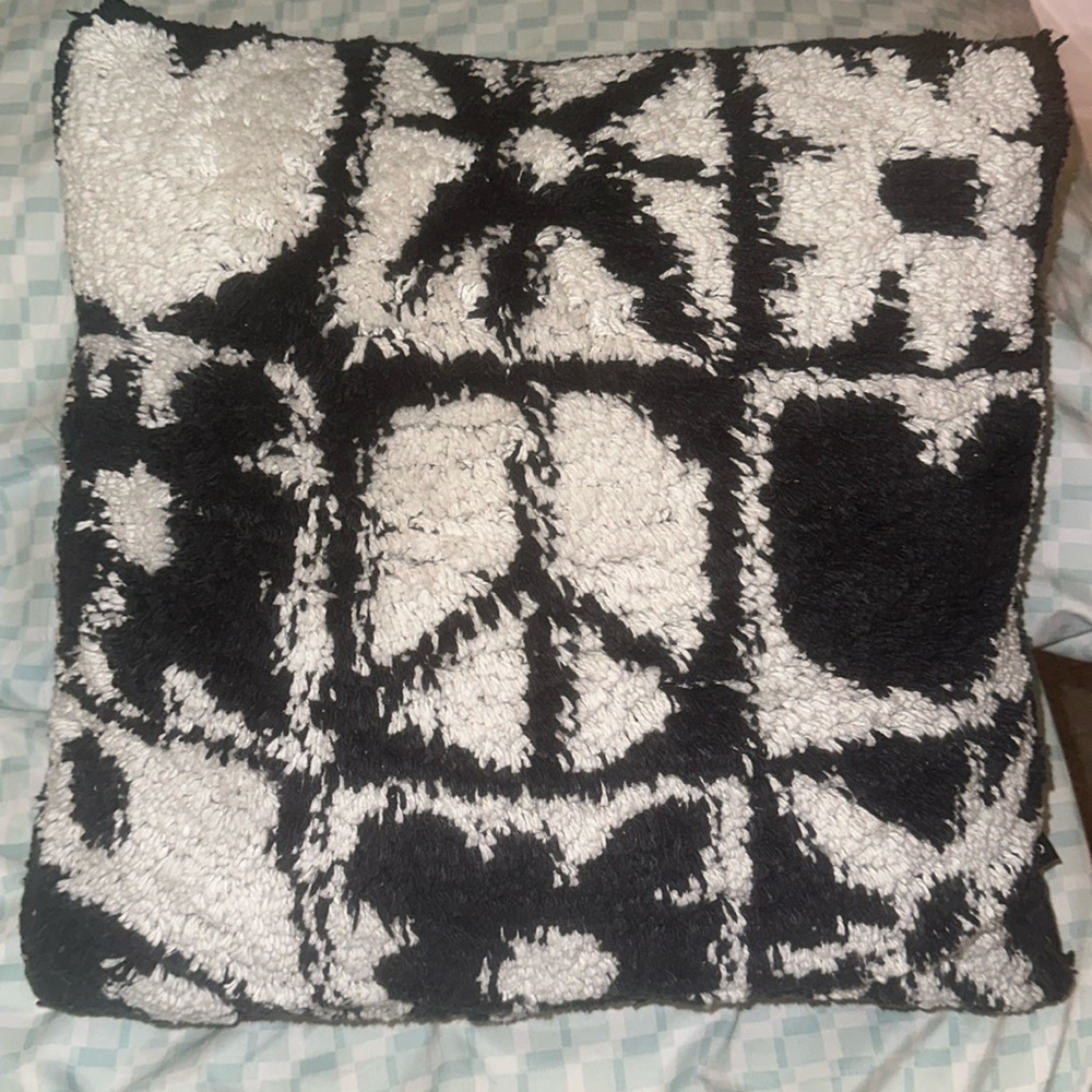 black & white typo pillow
